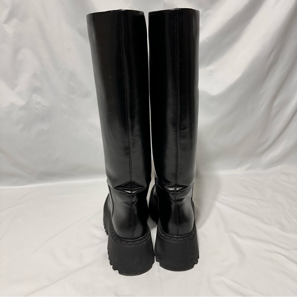 ZARA Chunky Lug Sole Knee-High Boots | Strike Aesthetic | Combat Biker sz 40 - Picture 8 of 12